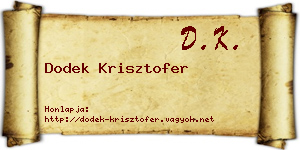 Dodek Krisztofer névjegykártya