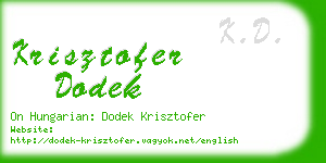 krisztofer dodek business card
